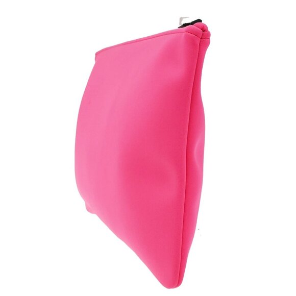 HERMES Logo Neobain GM Flat Pouch Polyamide Elastane Leather Pink - Picture 2 of 13